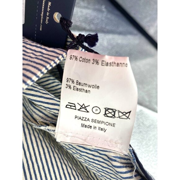 NWT Piazza Sempione Audrey Crop Pants Seersucker Gray Stripe Cigarette Pant 14 - Picture 8 of 11